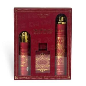 LATTAFA BADEE AL OUD SUBLIME 3 PCS GIFTSET WITH 100ML EDP + 200ML DEO + 300 ML AIR FRESHNER